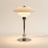Nordic Glass Table Lamp — White/Silver hero