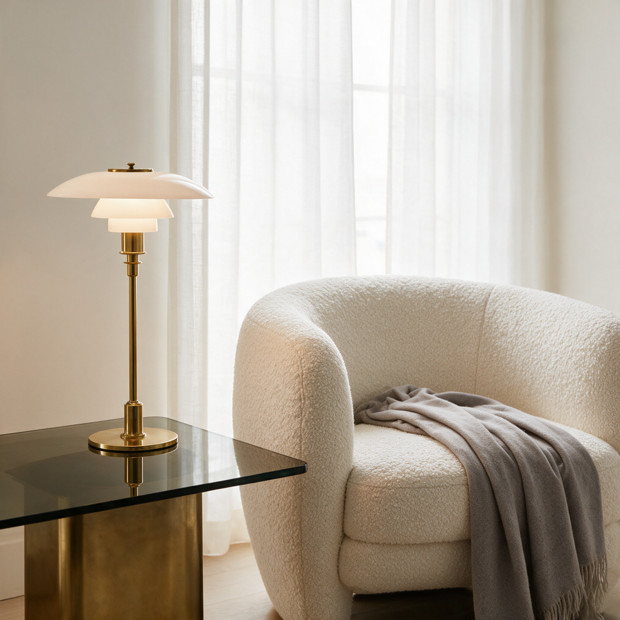 Nordic Glass Table Lamp — armchair window lifestyle