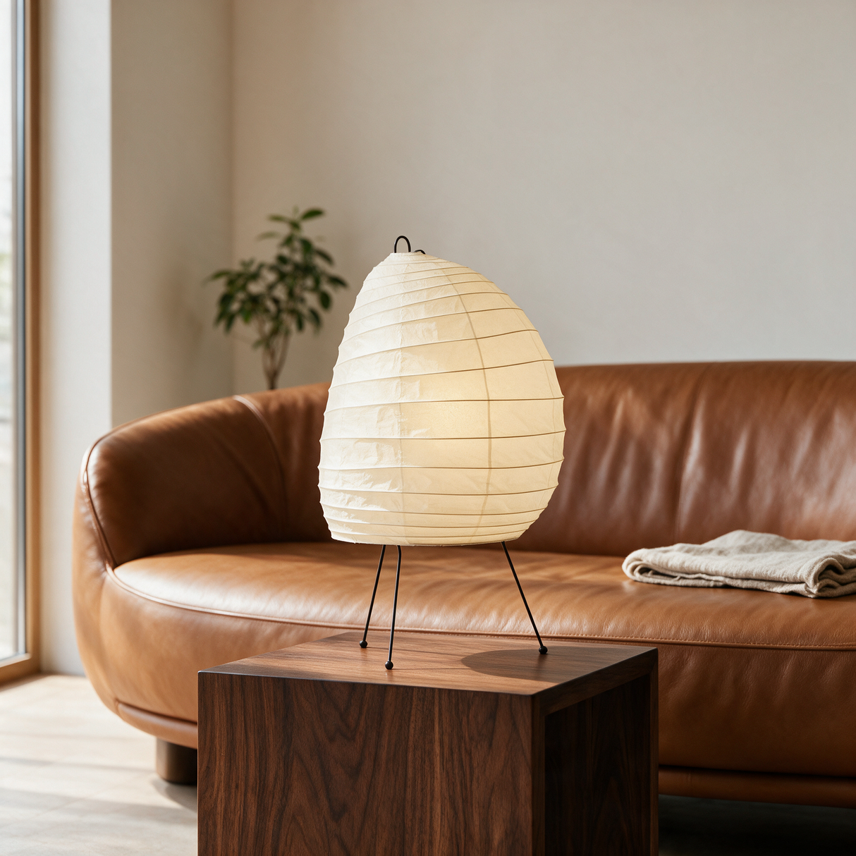 Washi Tripod Table Lamp — living room lifestyle