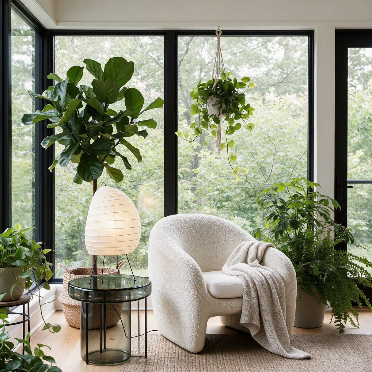 Washi Tripod Table Lamp — sunroom lifestyle