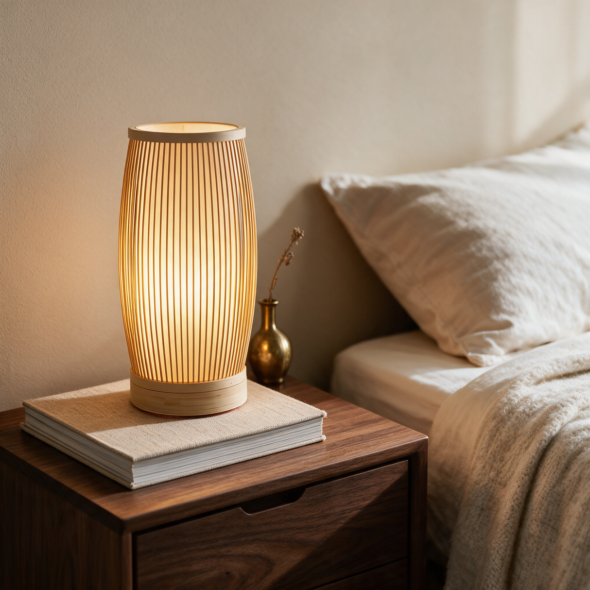 Kyoto Bamboo Table Lamp — bedroom lifestyle