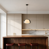 Amber Glass Pendant Light — kitchen island lifestyle