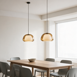 Amber Glass Pendant Light — dining lifestyle