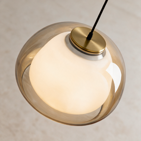 Amber Glass Pendant Light — glass detail