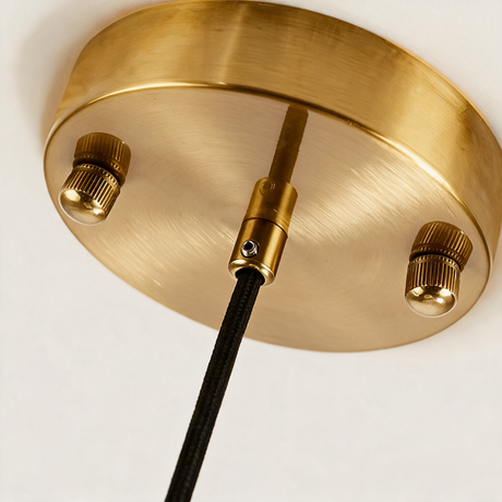 Amber Glass Pendant Light — hardware detail