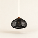 Java Rattan Pendant Light — Dark wood Black rattan main