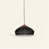 Java Rattan Pendant Light — Dark wood Black rattan main Model B