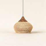 Java Rattan Pendant Light — Dark wood Natural rattan main Model C