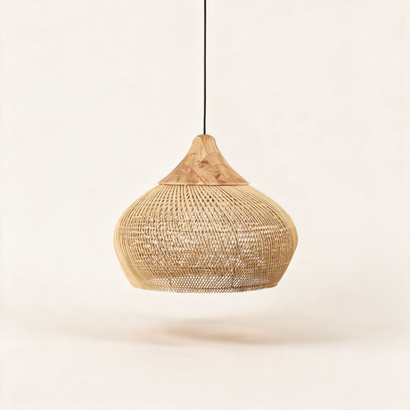 Java Rattan Pendant Light — Natural wood Natural rattan main Model C