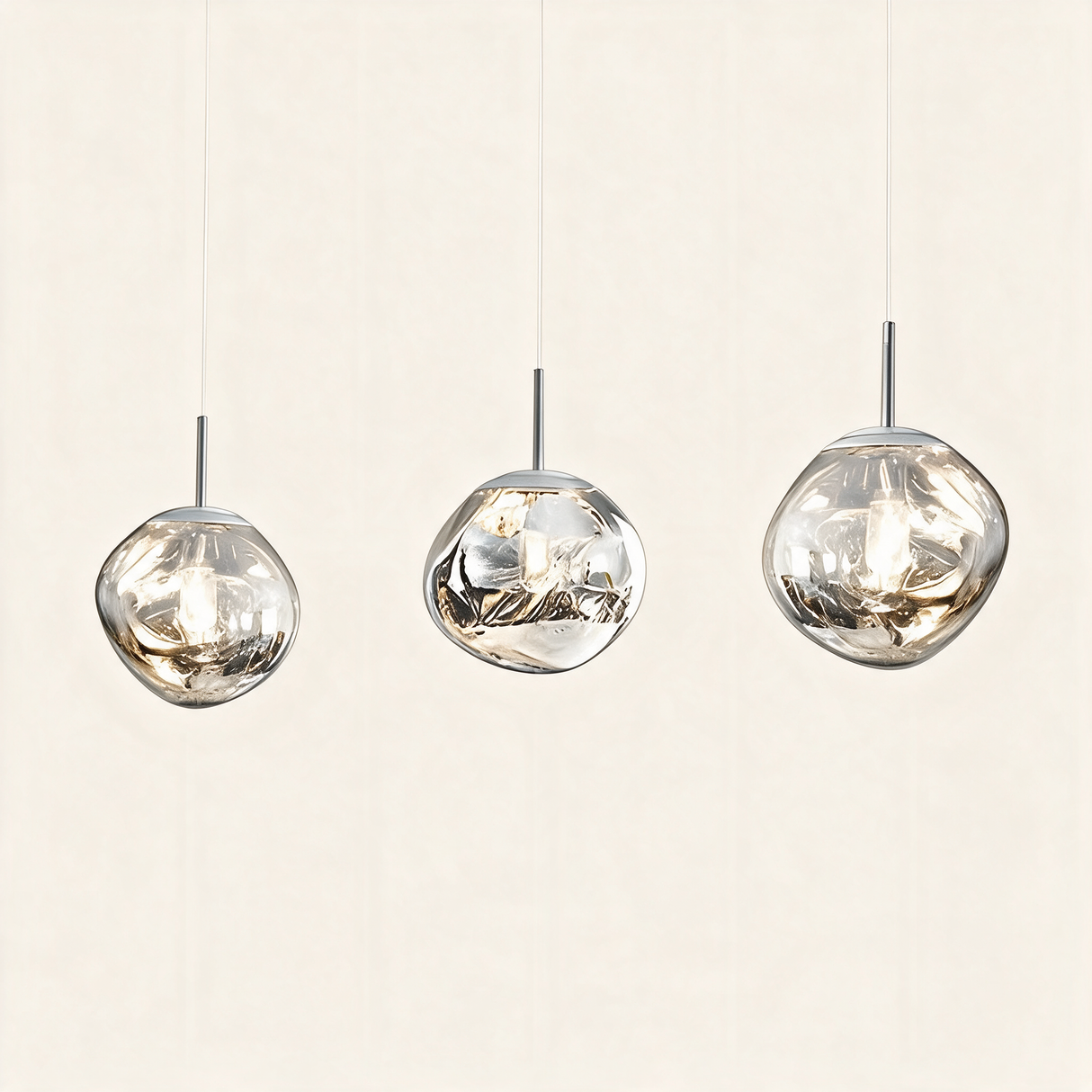 Magma Glass Cluster Pendant — Silver 11-inch hero