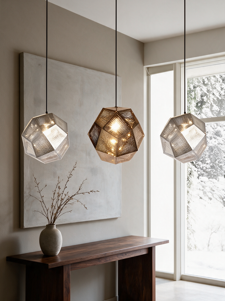 Aurora Geometric Pendant Light — entryway lifestyle