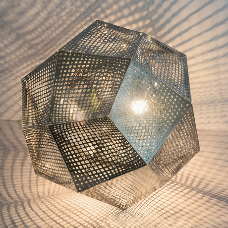 Aurora Geometric Pendant Light — perforated texture detail
