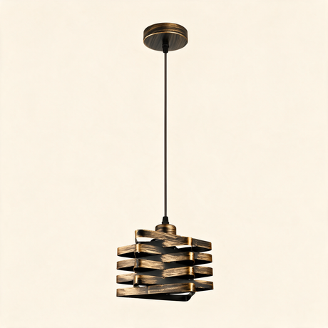 Twist Ribbon Pendant Light — black-gold texture detail