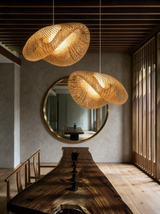 Wave Rattan Pendant Light — hallway lifestyle