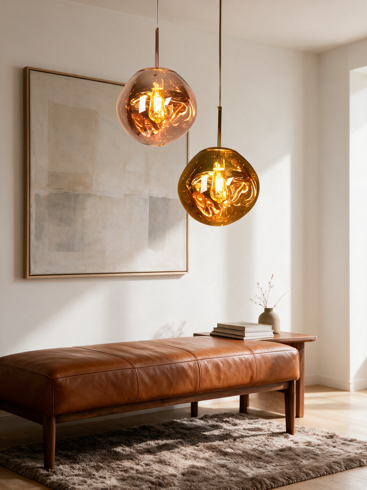 Magma Glass Pendant Light — living room lifestyle