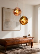 Magma Glass Pendant Light — living room lifestyle