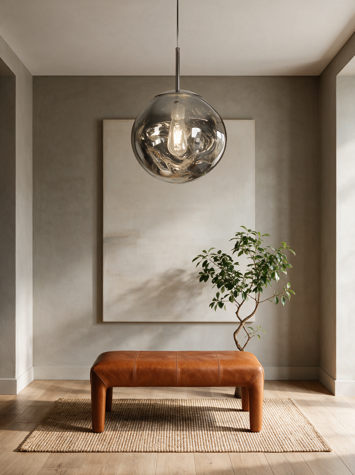 Magma Glass Pendant Light — entryway lifestyle