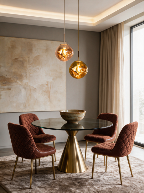 Magma Glass Pendant Light — dining room lifestyle