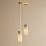 Alabaster Capsule Pendant Light — 2-head square canopy hero