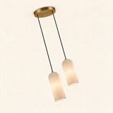 Alabaster Capsule Pendant Light — 2-head round canopy hero