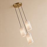 Alabaster Capsule Pendant Light — 3-head round canopy hero