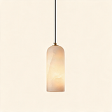 Alabaster Capsule Pendant Light — stone veining detail