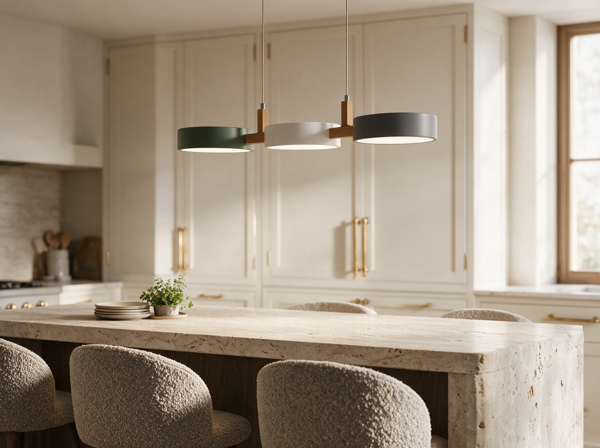 Beam Linear Pendant Light — kitchen island lifestyle