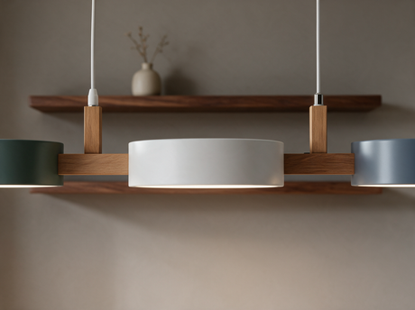 Beam Linear Pendant Light — wall shelf lifestyle