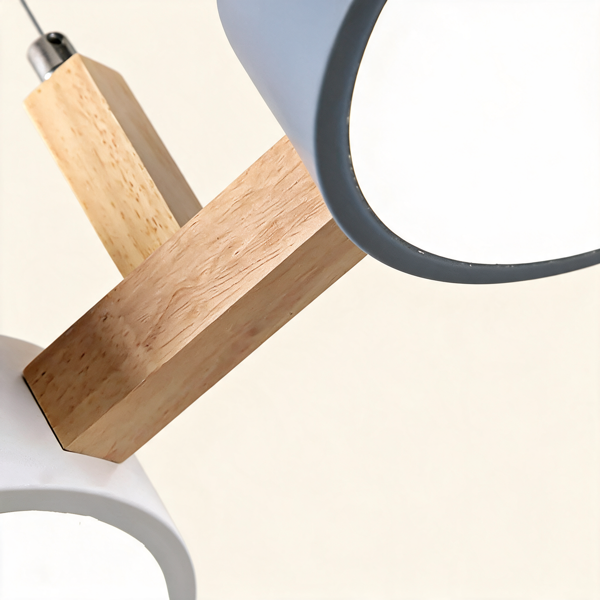 Beam Linear Pendant Light — wood beam joint detail