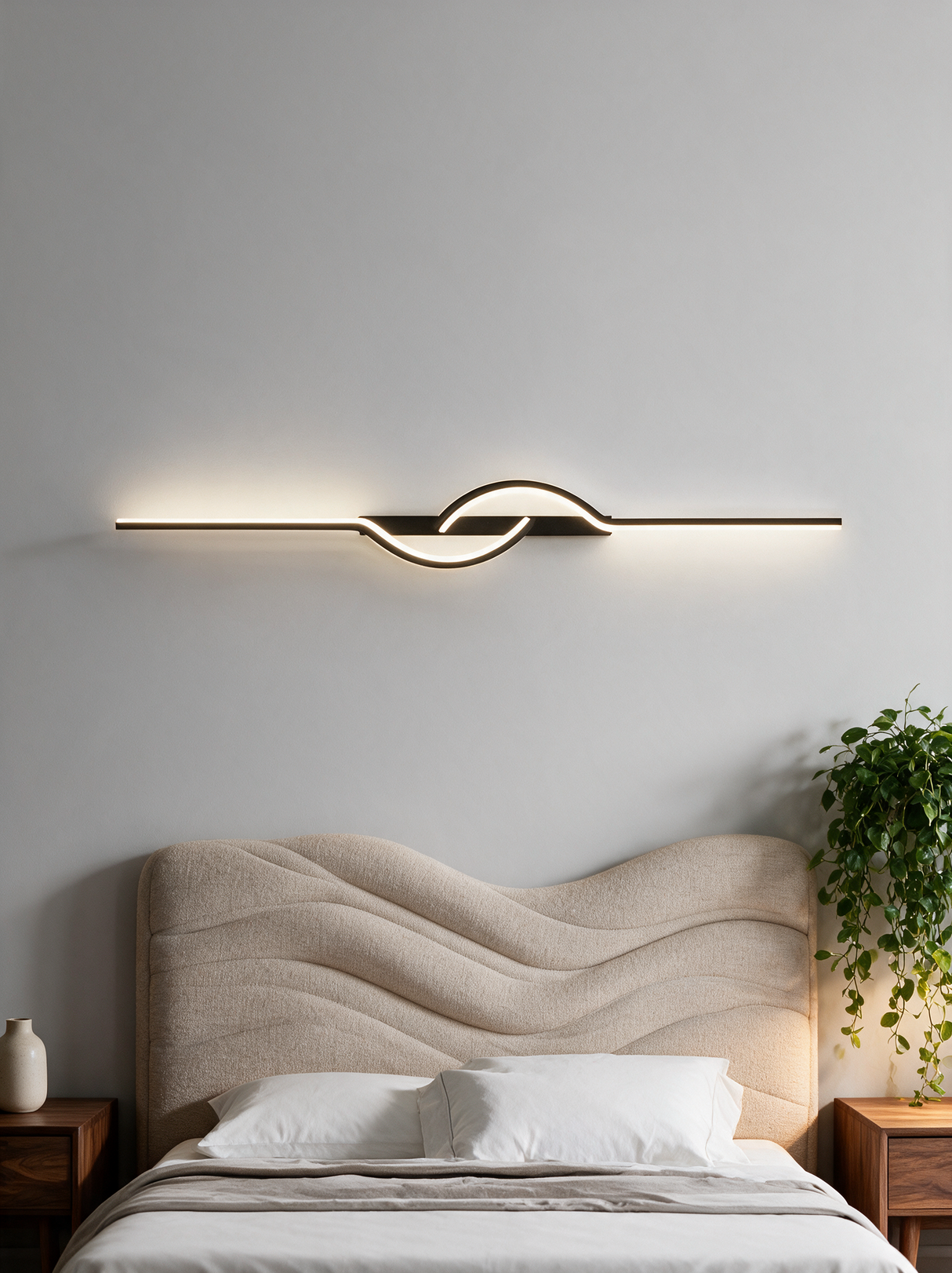 Halo Bar Wall Sconce - lifestyle image in bedroom