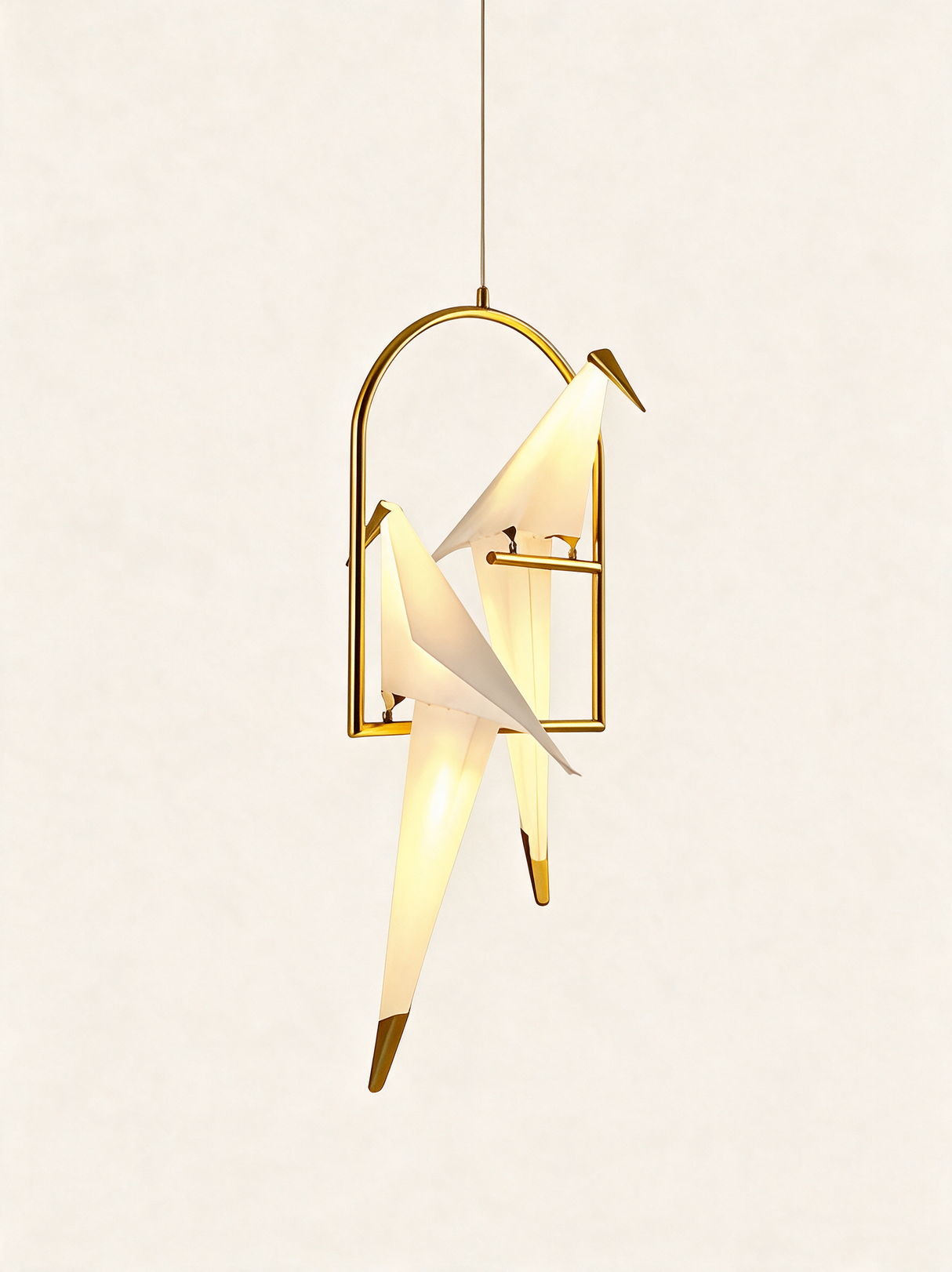 Origami Crane Accent Light - hero product shot (two-head pendant)