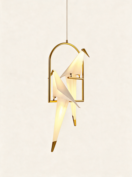Origami Crane Accent Light - hero product shot (two-head pendant)