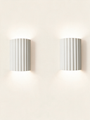 Ribbed Resin Wall Sconce - hero product shot (white)