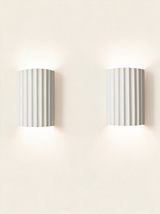 Ribbed Resin Wall Sconce - hero product shot (white)