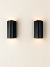 Ribbed Resin Wall Sconce - hero product shot (gray)