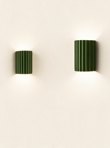 Ribbed Resin Wall Sconce - hero product shot (green)