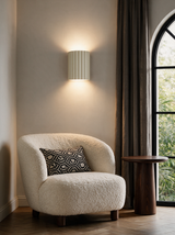 Ribbed Resin Wall Sconce - lifestyle image in living room