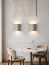 Ribbed Resin Wall Sconce - lifestyle image in dining room