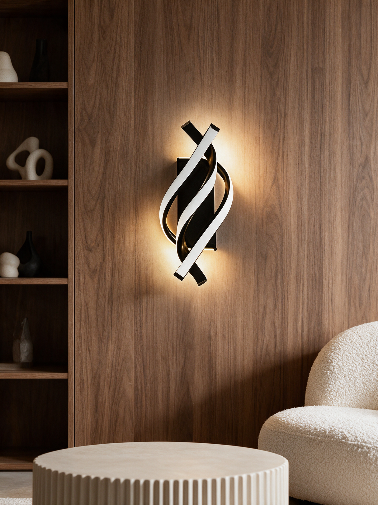Spiral Wall Sconce - lifestyle image in living room