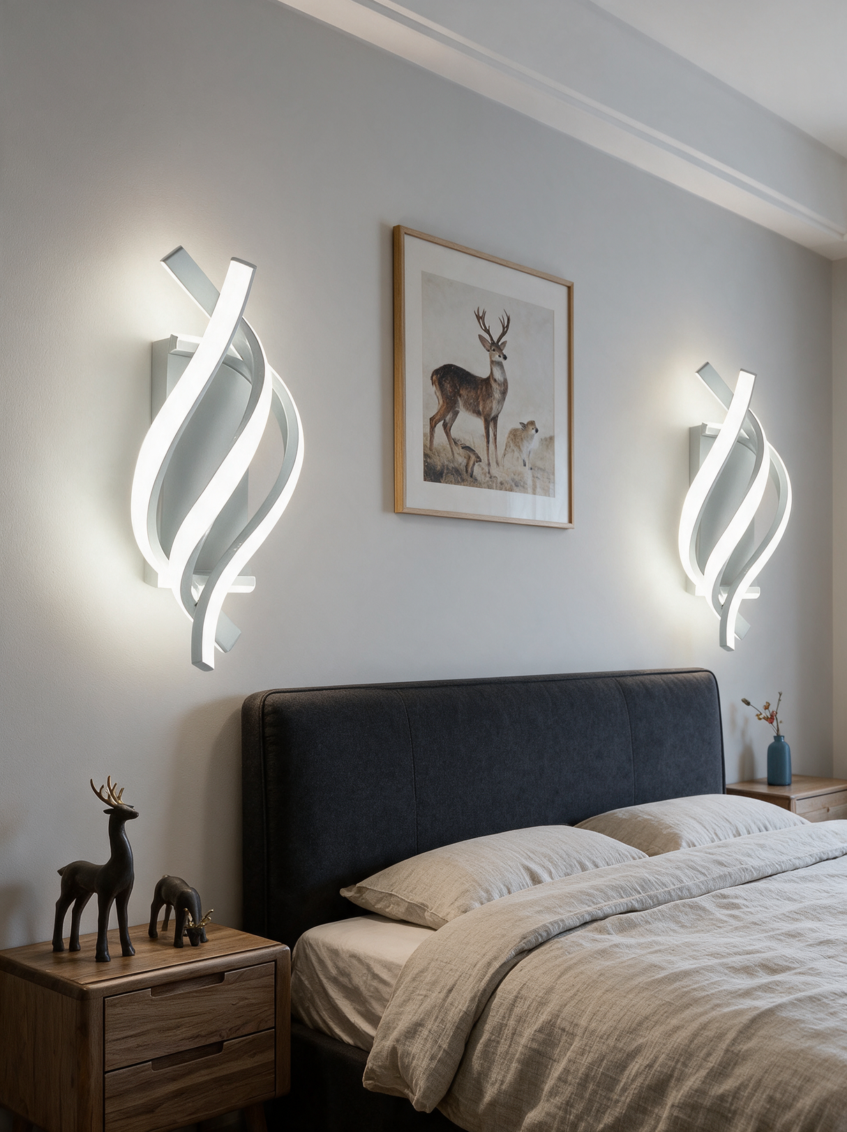 Spiral Wall Sconce - lifestyle image in bedroom