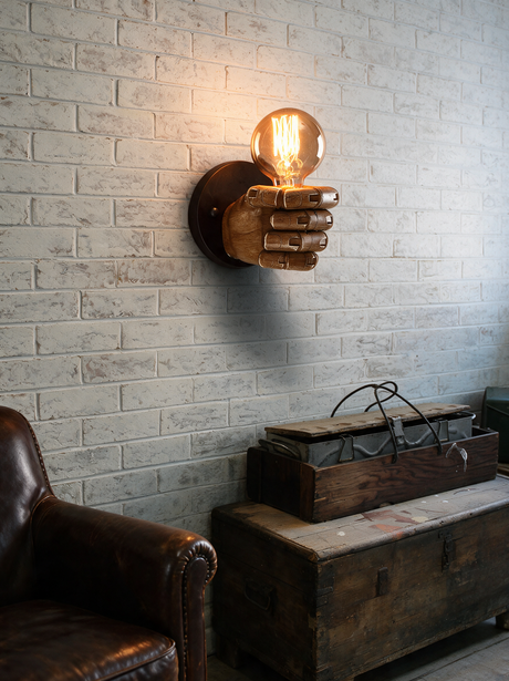 Fist Wall Sconce - lifestyle image industrial loft setting