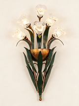 Glass Flower Wall Sconce - hero product shot (transparent clear)