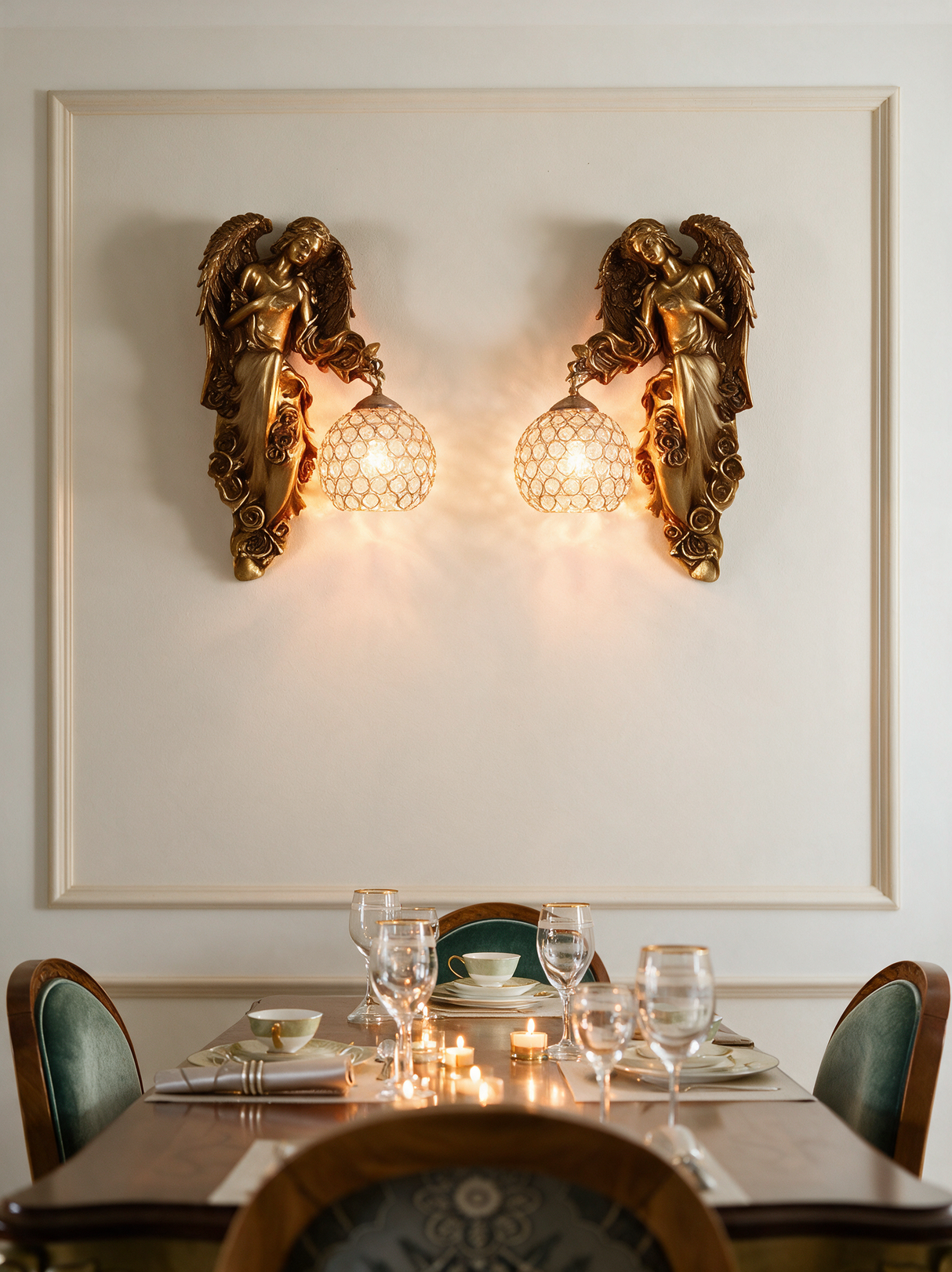 Seraphina Crystal Wall Sconce - lifestyle image in dining room