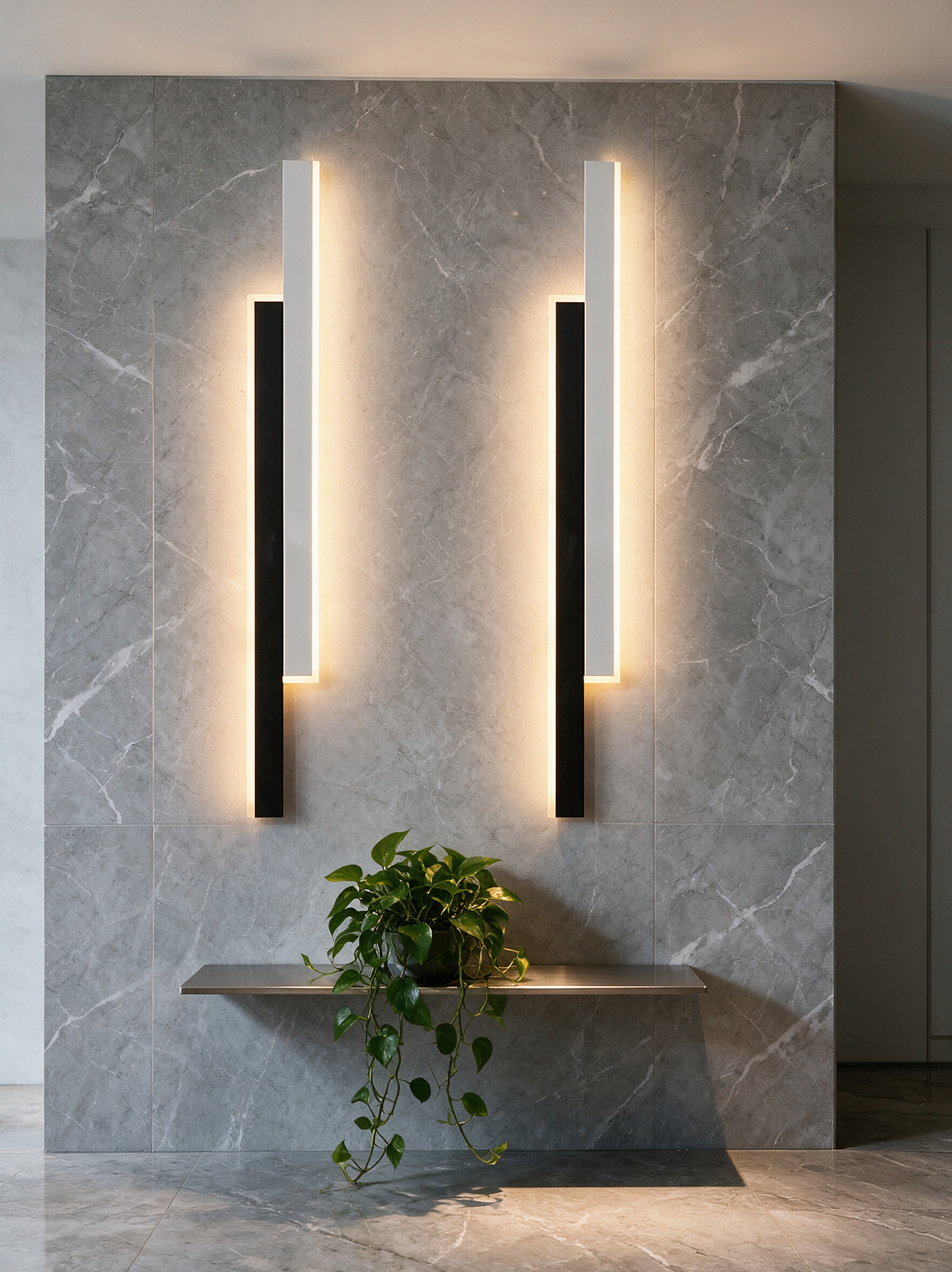 Vertical Strip Wall Sconce - lifestyle image in hallway