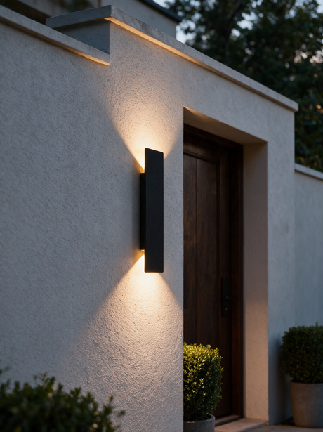 Meridian Outdoor Wall Sconce - lifestyle image exterior entryway