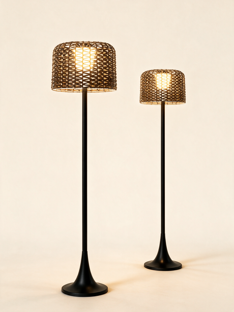 Willow Solar Floor Lamp - hero product shot (black)