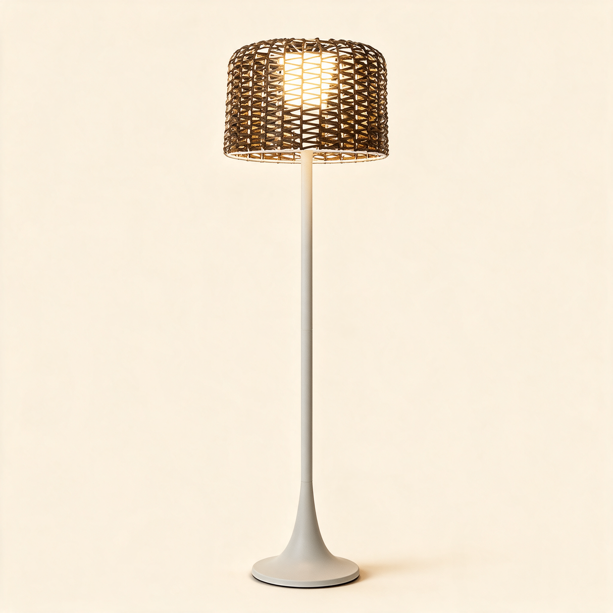 Willow Solar Floor Lamp - macro detail shot of woven texture