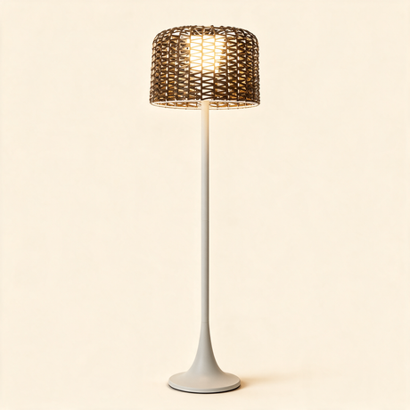Willow Solar Floor Lamp - macro detail shot of woven texture
