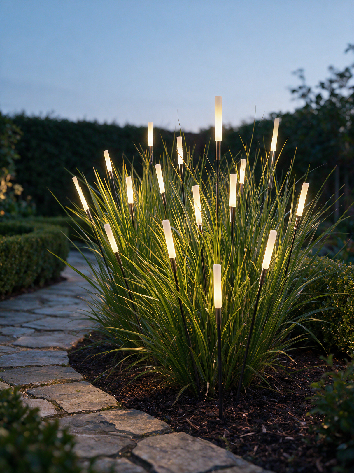 Vega Solar Path Light - lifestyle image on garden pathway