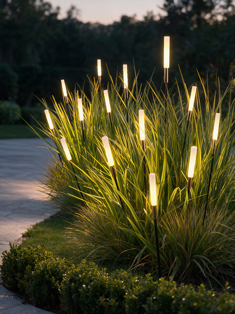 Vega Solar Path Light - lifestyle image along driveway